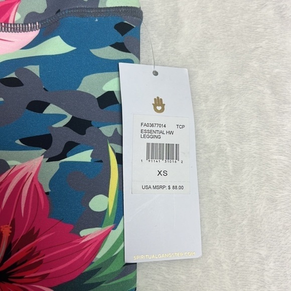 Spiritual Gangster Tropical Camo Floral Essential High Waist Colorful Leggings - Picture 6 of 16